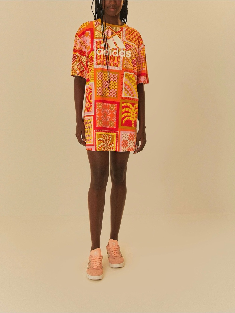 Adidas x Farm Rio Tropical Graphic T Shirt Dress Rio Print Size M - Picture 4 of 5